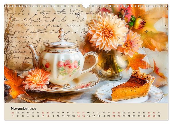 Produktbild: Shabby Chic Romantik - Vintage Tassen, Blumen und nostalgische Briefe (Wandkalender 2026 DIN A3 quer), CALVENDO Monatskalender