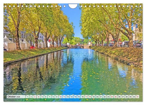 Produktbild: D&uuml;sseldorf Vom Ufer bis zur Skyline (Wandkalender 2026 DIN A4 quer), CALVENDO Monatskalender