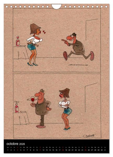 Produktbild: Humour et Vin (Calendrier mural 2026 DIN A4 horizontal), CALVENDO calendrier mensuel