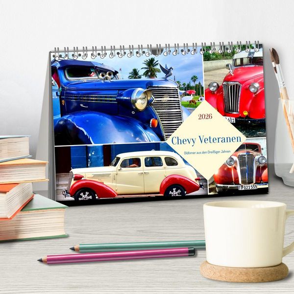 Produktbild: Chevy Veteranen - Oldtimer aus den Drei&szlig;iger Jahren (Tischkalender 2026 DIN A5 quer), CALVENDO Monatskalender