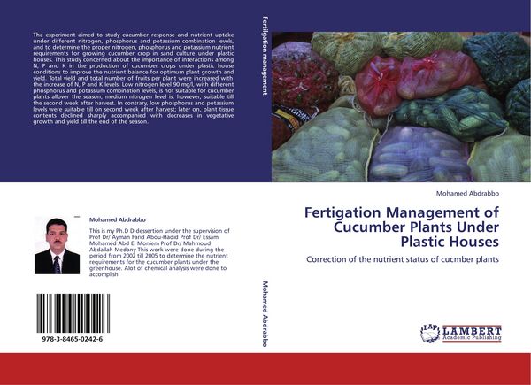 Produktbild: Fertigation Management of Cucumber Plants Under Plastic Houses