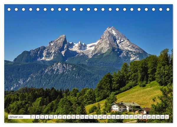Produktbild: Bayern - Seen, Berge, Landschaft (Tischkalender 2026 DIN A5 quer), CALVENDO Monatskalender