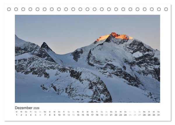 Produktbild: Die sch&ouml;nsten Gipfel der Alpen - Giganten aus Fels und Eis (Tischkalender 2026 DIN A5 quer), CALVENDO Monatskalender