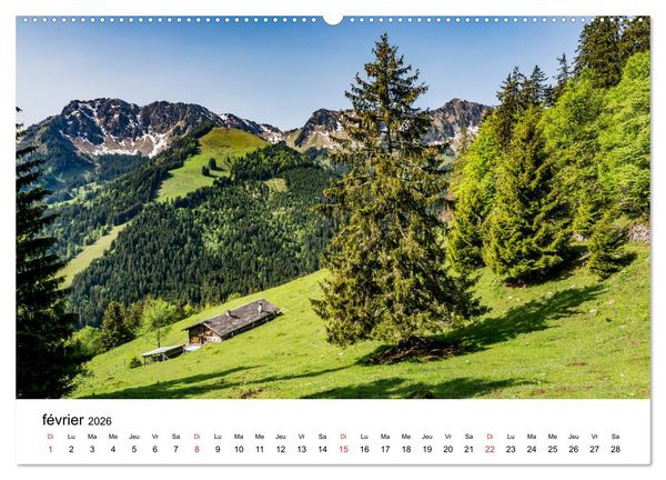 Produktbild: Randonn&eacute;es en Suisse alpages valaisans (Calendrier mural 2026 DIN A2 vertical) calendrier de bureau