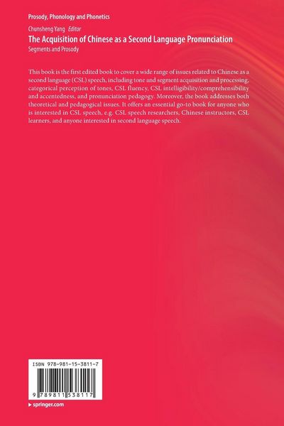Produktbild: The Acquisition of Chinese as a Second Language Pronunciation