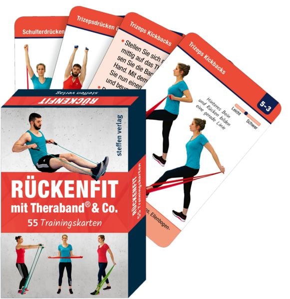 Produktbild: Trainingskarten: R&uuml;ckenfit mit TheraBand&reg; & Co.