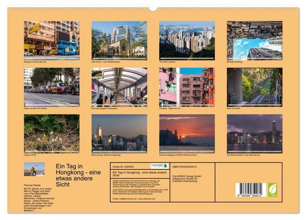 Produktbild: Ein Tag in Hongkong - eine etwas andere Sicht (Wandkalender 2027 DIN A2 quer), CALVENDO Monatskalender