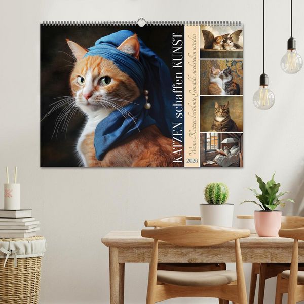 Produktbild: Katzen schaffen Kunst (Wandkalender 2026 DIN A2 quer), CALVENDO Monatskalender