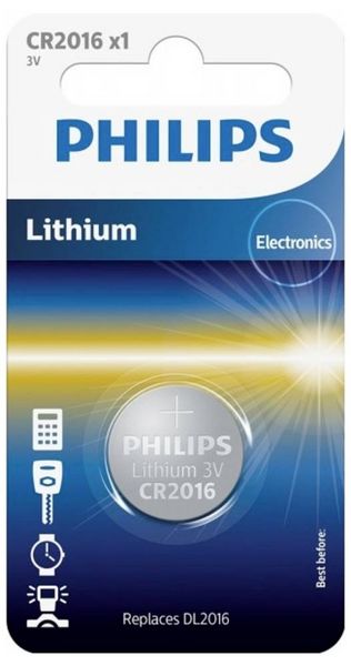 Produktbild: Philips Knopfzelle CR2016 3V 1 St. Lithium Minicells