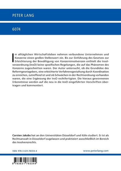 Produktbild: Das Konzerninsolvenzverfahren