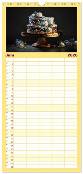 Produktbild: Familienplaner 2026 - Feine Torten mit 5 Spalten (Wandkalender, 21 x 45 cm) CALVENDO