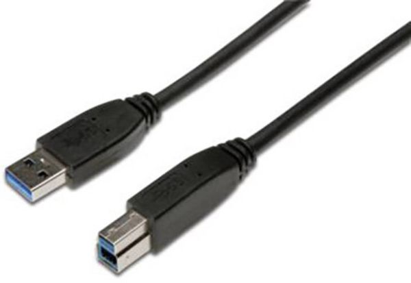 Digitus USB-Kabel USB 3.2 Gen1 (USB 3.0 / USB 3.1 Gen1) USB-A Stecker, USB-B Stecker 1.80 m Schwarz Rund, dreifach gesch