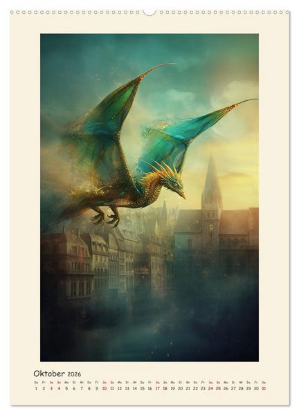 Produktbild: Malerische Drachen (Wandkalender 2026 DIN A2 hoch), CALVENDO Monatskalender