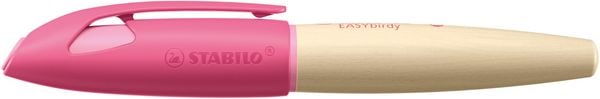 Produktbild: STABILO Schulf&uuml;ller ergonomisch f&uuml;r Rechtsh&auml;nder mit Anf&auml;nger-Feder A -   EASYbirdy Timber in pink- inkl. Patrone