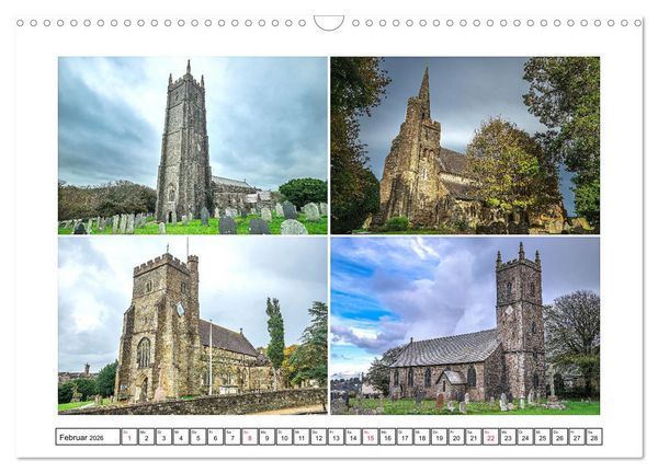Produktbild: Trutzig und Wehrhaft - Englands Kirchen (Wandkalender 2026 DIN A3 quer), CALVENDO Monatskalender