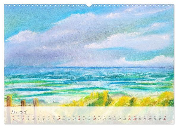 Produktbild: Gemalter K&uuml;stenzauber - Mit Pinsel und Farbe entlang der deutschen K&uuml;ste (hochwertiger Premium Wandkalender 2026 DIN A2 quer), Kunstdruck in Hochglanz