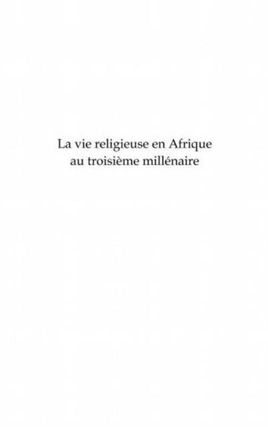 Produktbild: La vie religieuse en afrique au troisiEme millenaire