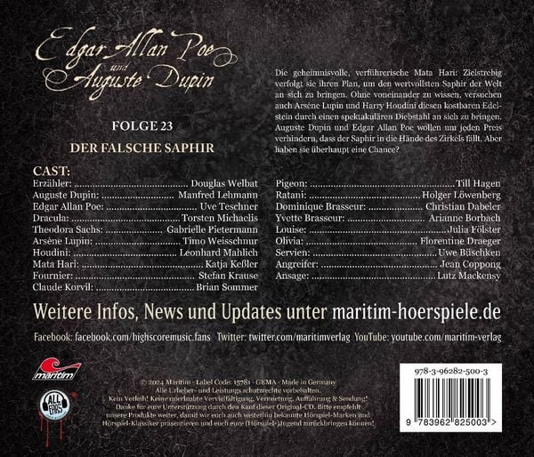 Produktbild: Der falsche Saphir,1 Audio-CD