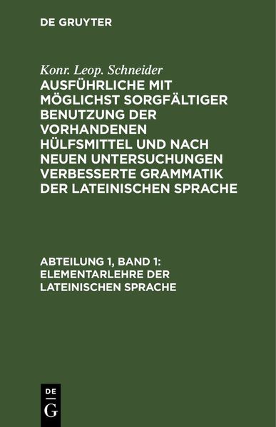 Produktbild: Elementarlehre der lateinischen Sprache