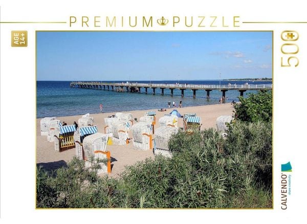 CALVENDO Puzzle An der Seebrücke | 500 Teile Lege-Größe 48 × 36 cm Foto-Puzzle für Erwachsene