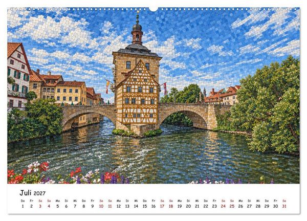 Produktbild: Deutschland als Mosaik. Stadt f&uuml;r Stadt ein Kunstwerk (Wandkalender 2027 DIN A2 quer), CALVENDO Monatskalender