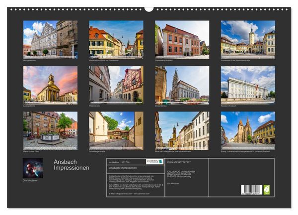 Produktbild: Ansbach Impressionen (Wandkalender 2026 DIN A2 quer), CALVENDO Monatskalender