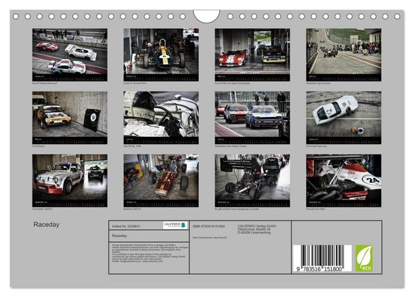 Produktbild: Raceday (Wandkalender 2026 DIN A4 quer), CALVENDO Monatskalender