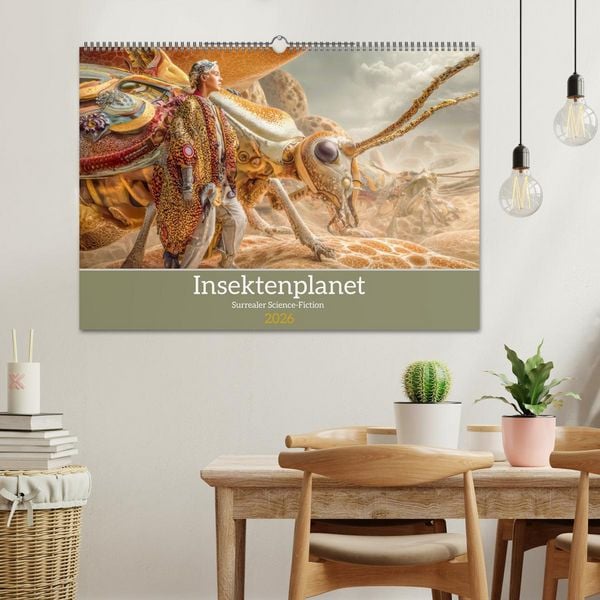 Produktbild: Insektenplanet - Surrealer Science-Fiction (Wandkalender 2026 DIN A2 quer), CALVENDO Monatskalender