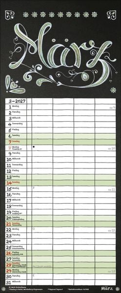 Produktbild: Tafel Timer 2027