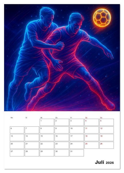 Produktbild: Vision Fu&szlig;ball Licht - Kraft - Spiel (Wandkalender 2026 DIN A4 hoch), CALVENDO Monatskalender