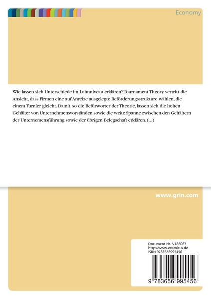 Produktbild: Tournament Theory - Basic Model, Theoretical Implications, and Empirical Evidence
