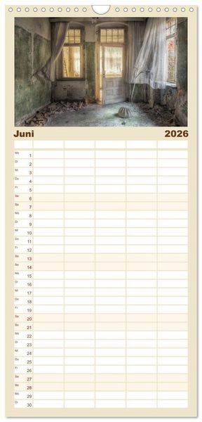 Produktbild: Familienplaner 2026 - Verlassene Orte im Harz mit 5 Spalten (Wandkalender, 21 x 45 cm) CALVENDO