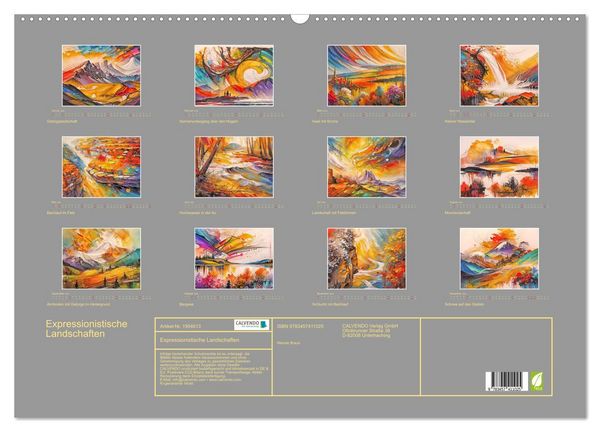 Produktbild: Expressionistische Landschaften (Wandkalender 2026 DIN A2 quer), CALVENDO Monatskalender