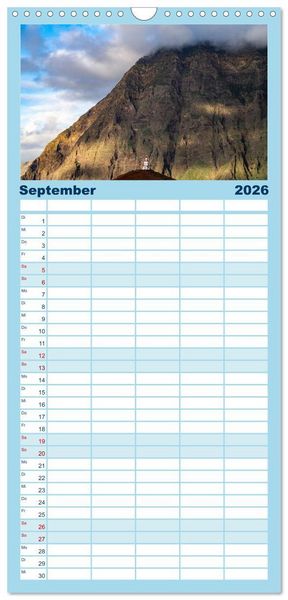 Produktbild: Familienplaner 2026 - Kanarische Inseln - El Hierro mit 5 Spalten (Wandkalender, 21 x 45 cm) CALVENDO