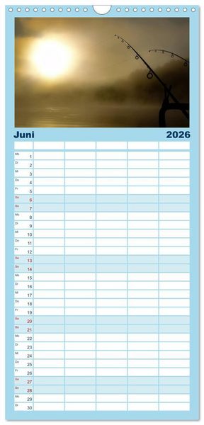 Produktbild: Familienplaner 2026 - Angeln - meine Leidenschaft mit 5 Spalten (Wandkalender, 21 x 45 cm) CALVENDO