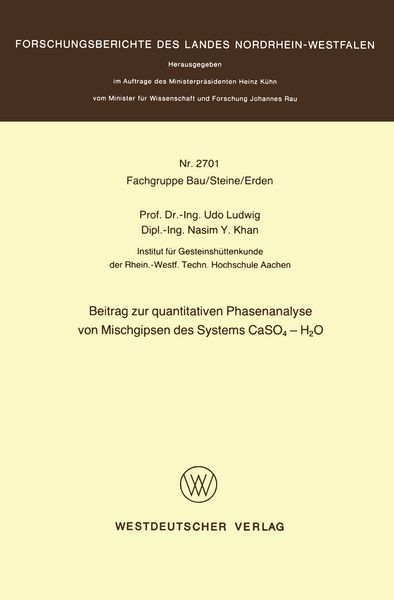 Produktbild: Beitrag zur quantitativen Phasenanalyse von Mischgipsen des Systems CaSO4 &mdash; H2O