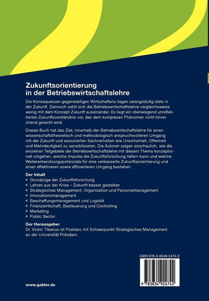 Produktbild: Zukunftsorientierung in der Betriebswirtschaftslehre