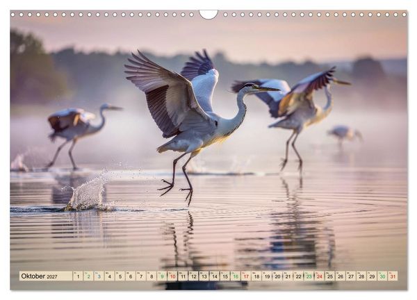 Produktbild: Silberreiher - pure Eleganz (Wandkalender 2027 DIN A3 quer), CALVENDO Monatskalender