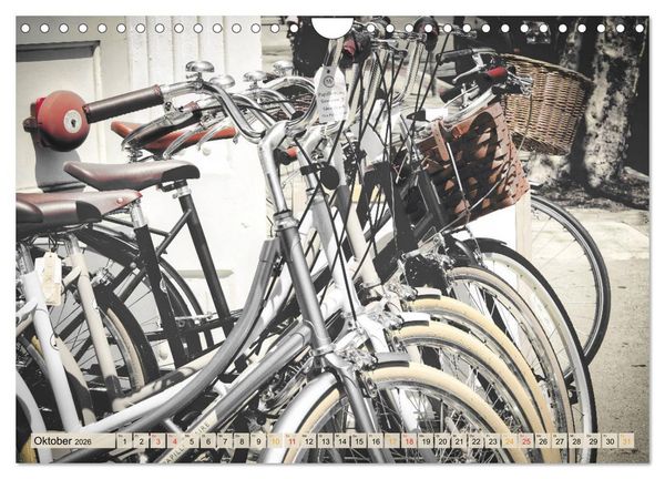 Produktbild: Fahrrad Alltag - Film Noir Style (Wandkalender 2026 DIN A4 quer), CALVENDO Monatskalender