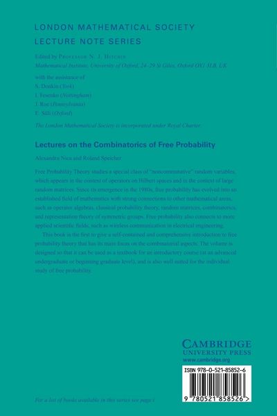 Produktbild: Lectures on the Combinatorics of Free Probability