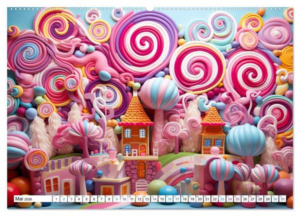 Produktbild: Zuckertr&auml;ume im Candyland (hochwertiger Premium Wandkalender 2026 DIN A2 quer), Kunstdruck in Hochglanz