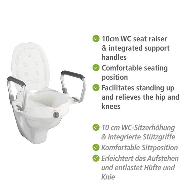 Produktbild: WC-Sitz Erh&ouml;hung mit St&uuml;tzgriffen Mod. Secura, mit Easy-Close Absenkautomatik