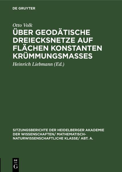 Produktbild: &Uuml;ber geod&auml;tische Dreiecksnetze auf Fl&auml;chen konstanten Kr&uuml;mmungsma&szlig;es