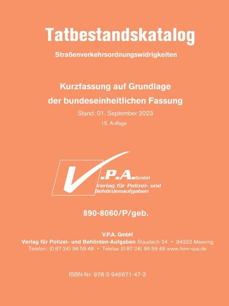 Produktbild: Bundeseinheitlicher Tatbestandskatalog Polizeifassung, gebunden