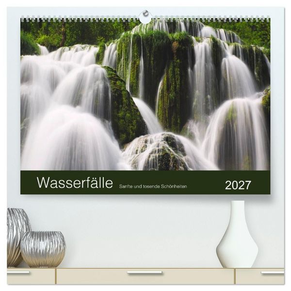 Produktbild: WASSERF&Auml;LLE - Sanfte und tosende Sch&ouml;nheiten (hochwertiger Premium Wandkalender 2027 DIN A2 quer), Kunstdruck in Hochglanz