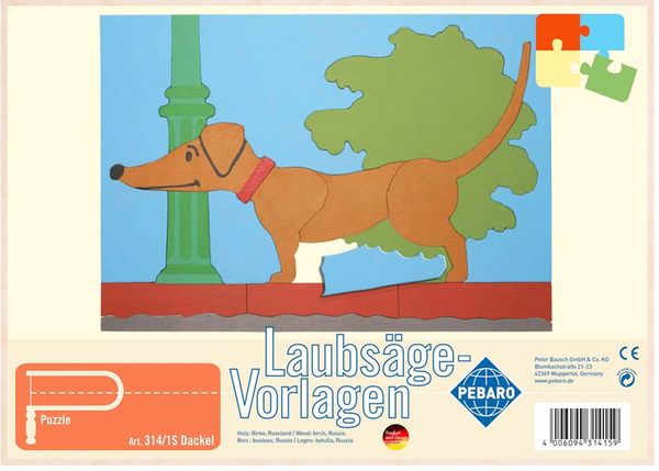 Produktbild: PEBARO 314/1S - Laubs&auml;gevorlage Dackel, 1 Platte, Gr&ouml;&szlig;e DIN A4