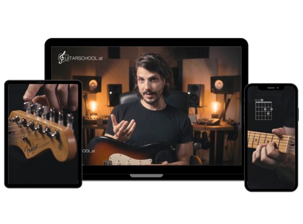 Produktbild: E-Gitarre Lernen f&uuml;r Anf&auml;nger - Das E-Gitarrenbuch f&uuml;r Erwachsene inkl. Online Videokurs, Noten + Tabs