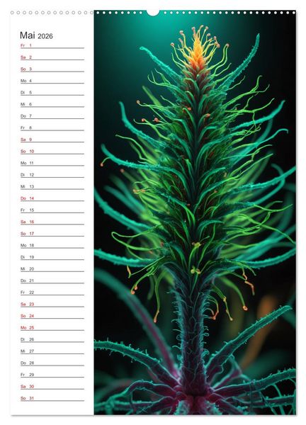 Produktbild: Leuchtende Mikroflora (hochwertiger Premium Wandkalender 2026 DIN A2 hoch), Kunstdruck in Hochglanz