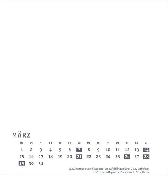 Produktbild: Premium-Bastelkalender wei&szlig; mittel 2027