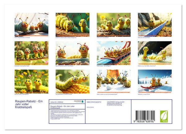Produktbild: Raupen-Rabatz - Ein Jahr voller Krabbelspa&szlig; (Wandkalender 2026 DIN A4 quer), CALVENDO Monatskalender